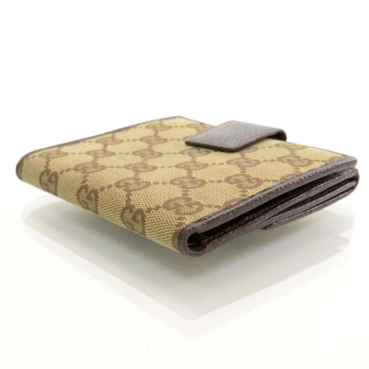 Monogram Metal Bar French Flap Wallet Beige Ebony Cocoa