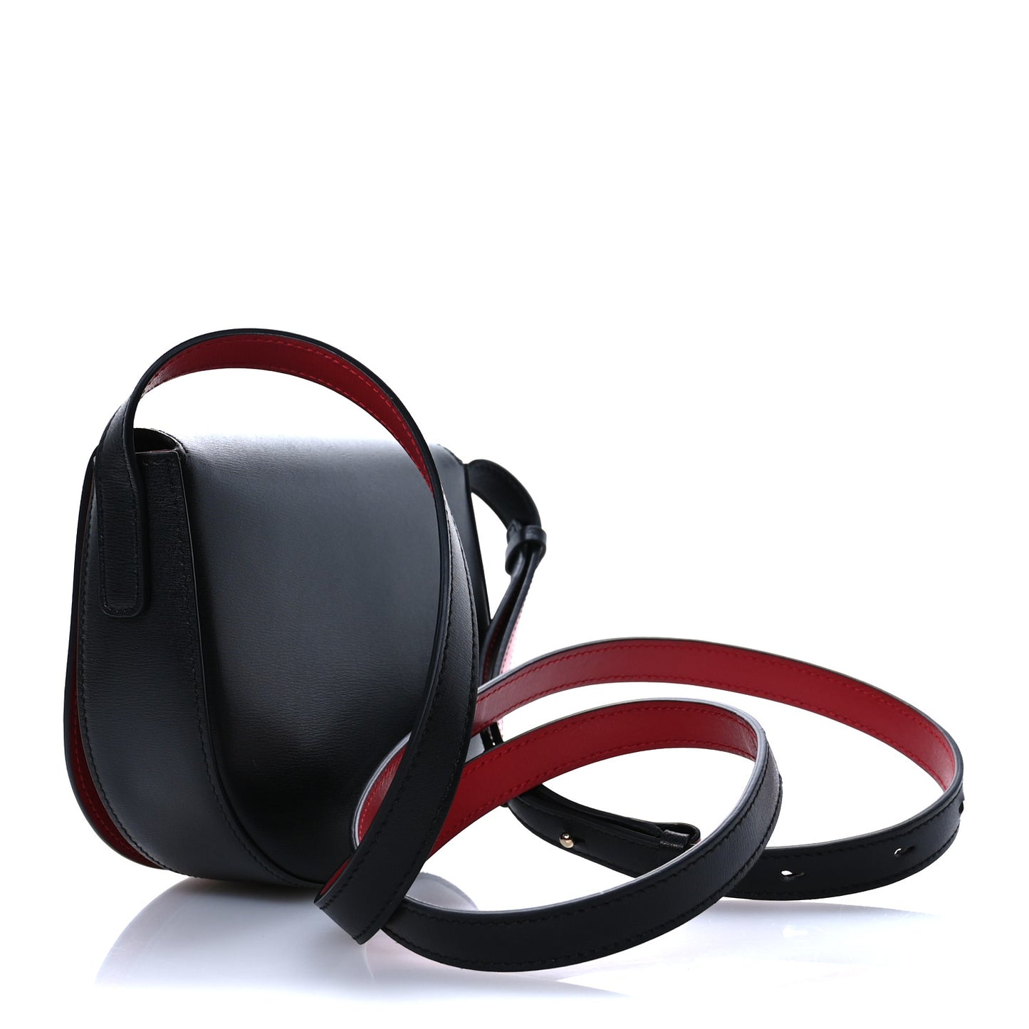 Calfskin Gancio City Saddle Bag Black