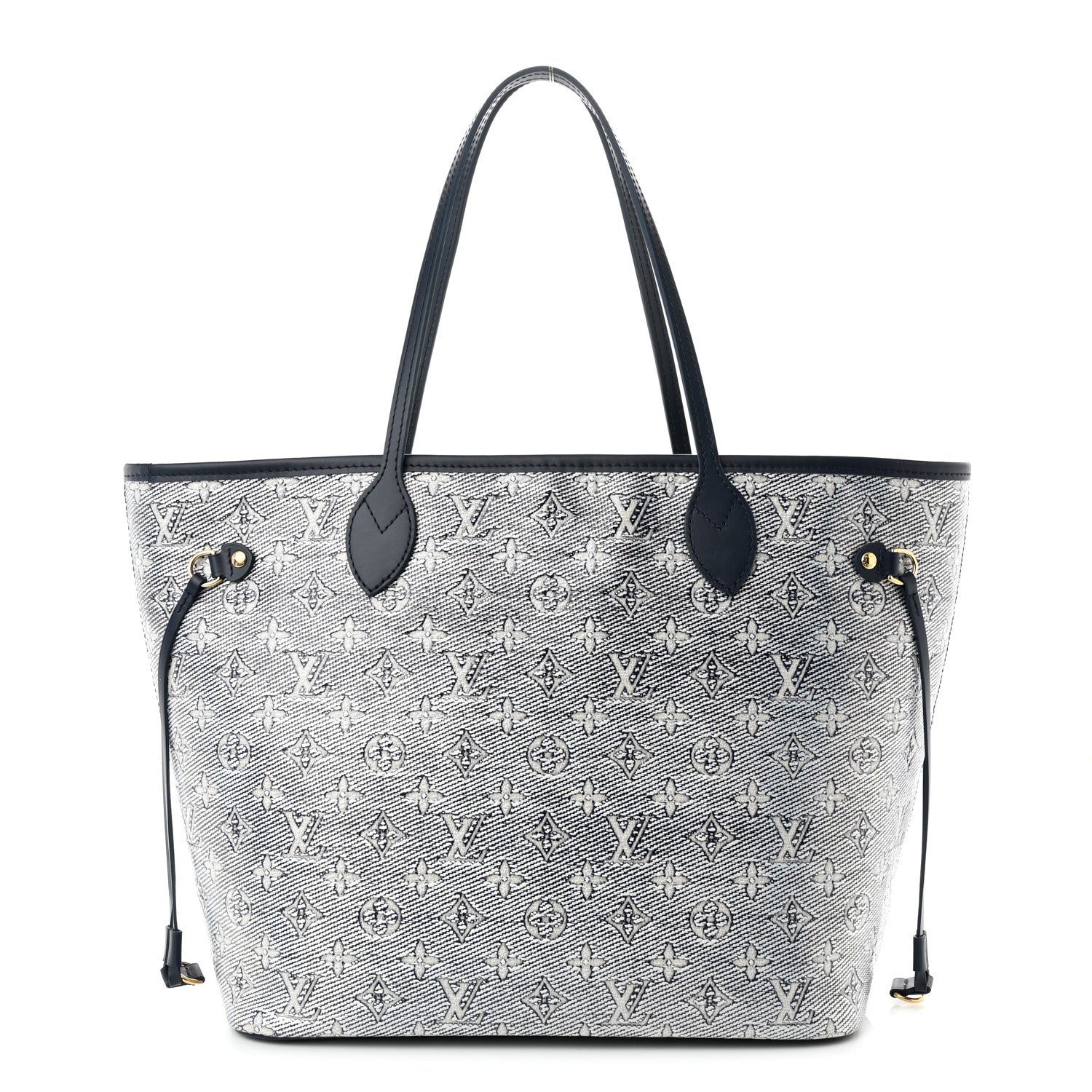 Louis Vuitton Monoglam Neverfull MM Blue 3 of 10