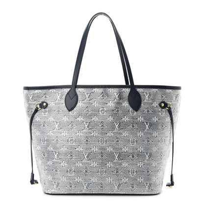 Louis Vuitton Monoglam Neverfull MM Blue 3 of 10