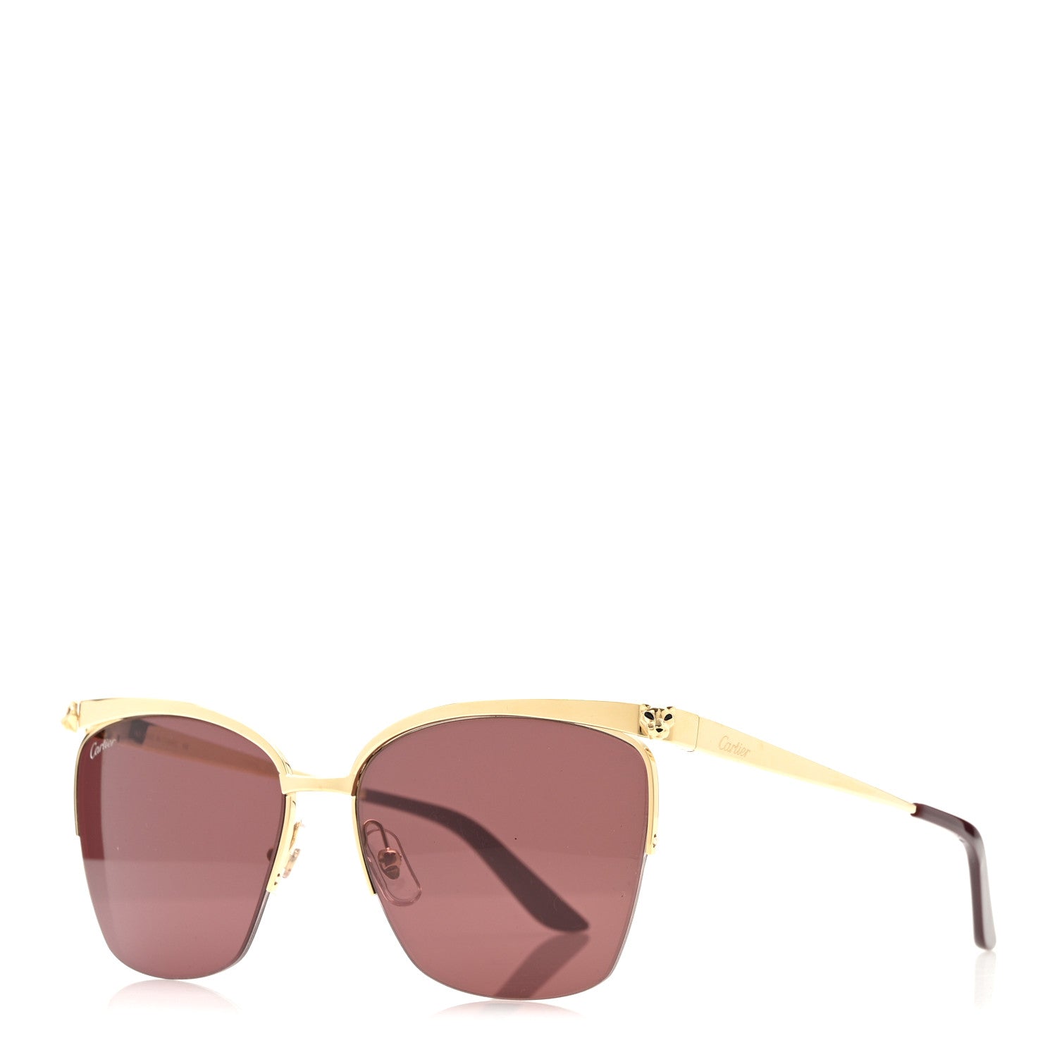 Cartier Panthere De Cartier Cat Eye Sunglasses Gold 1 of 8