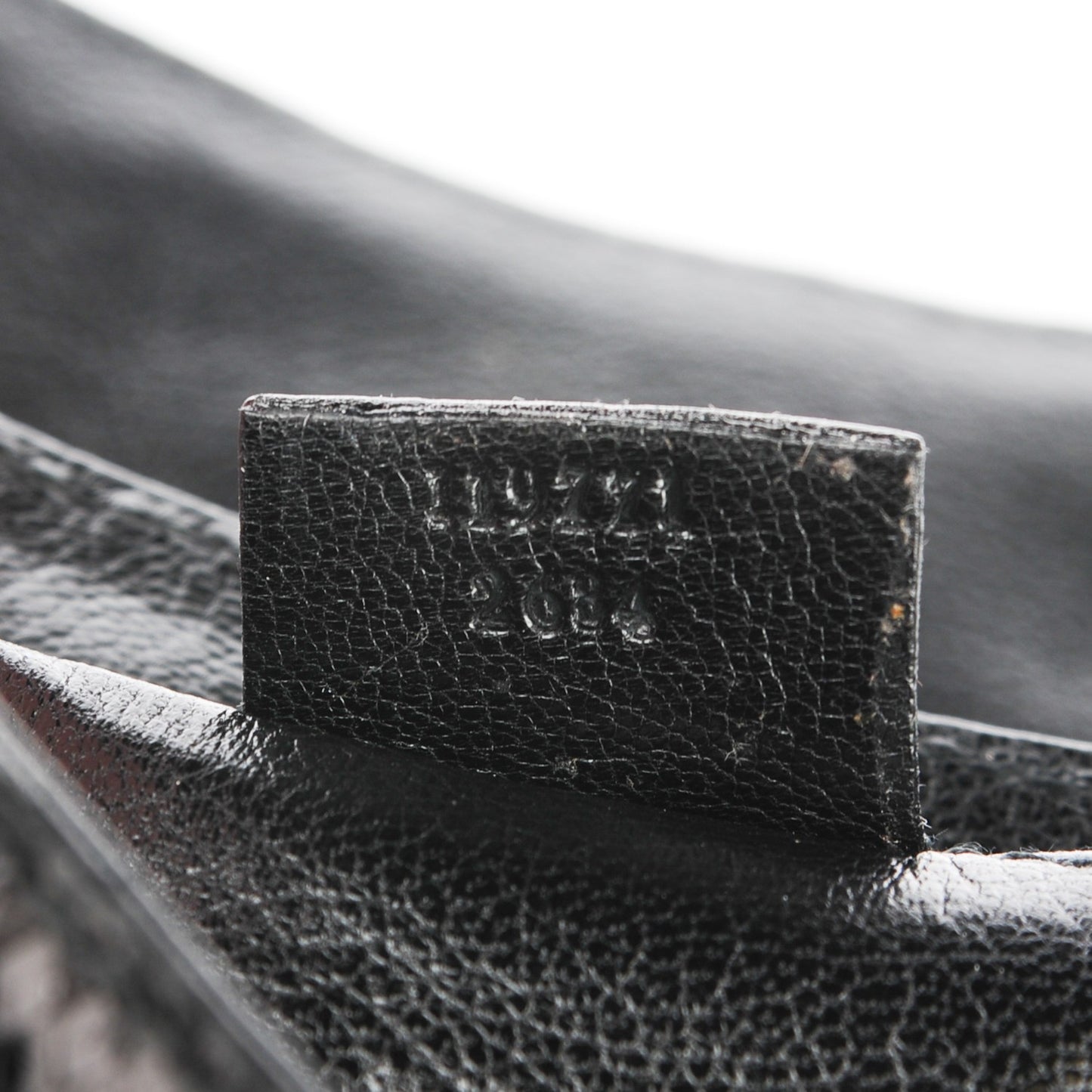 Python Studded Horsebit Chain Clutch Black