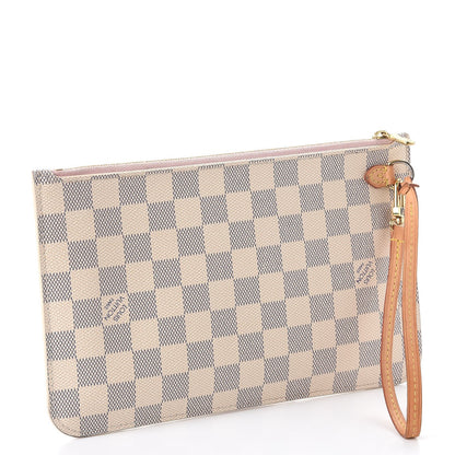 Louis Vuitton Damier Azur Neverfull MM GM Pochette Rose Ballerine 3 of 10