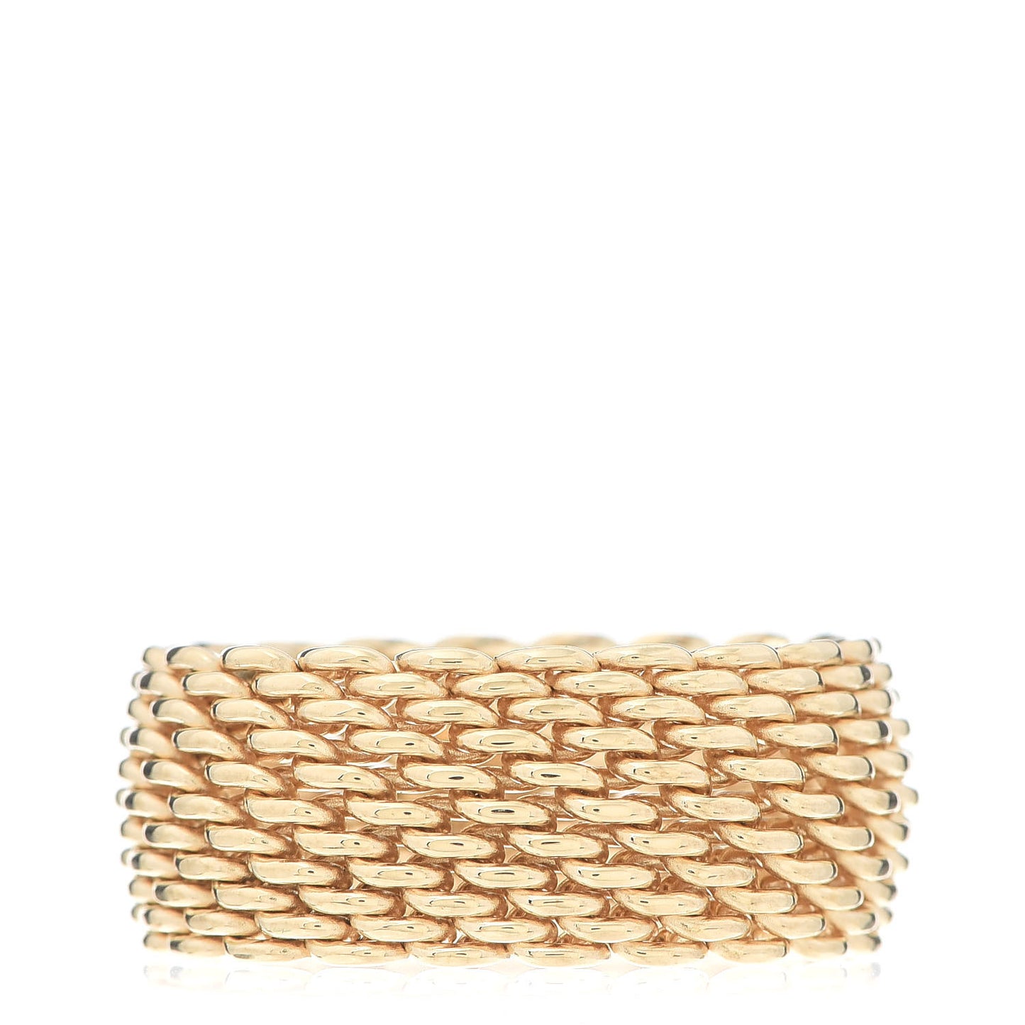 18K Yellow Gold Wide Somerset Mesh Ring 56 7.5