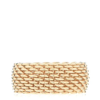 Tiffany 18K Yellow Gold Wide Somerset Mesh Ring 56 7.5 1 of 5