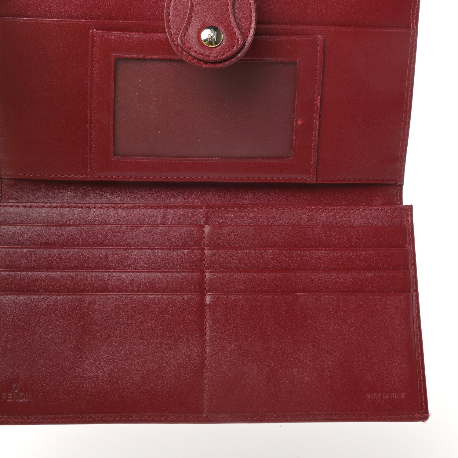 Fendi Zucca Continental Wallet Tobacco Rosso 5 of 7