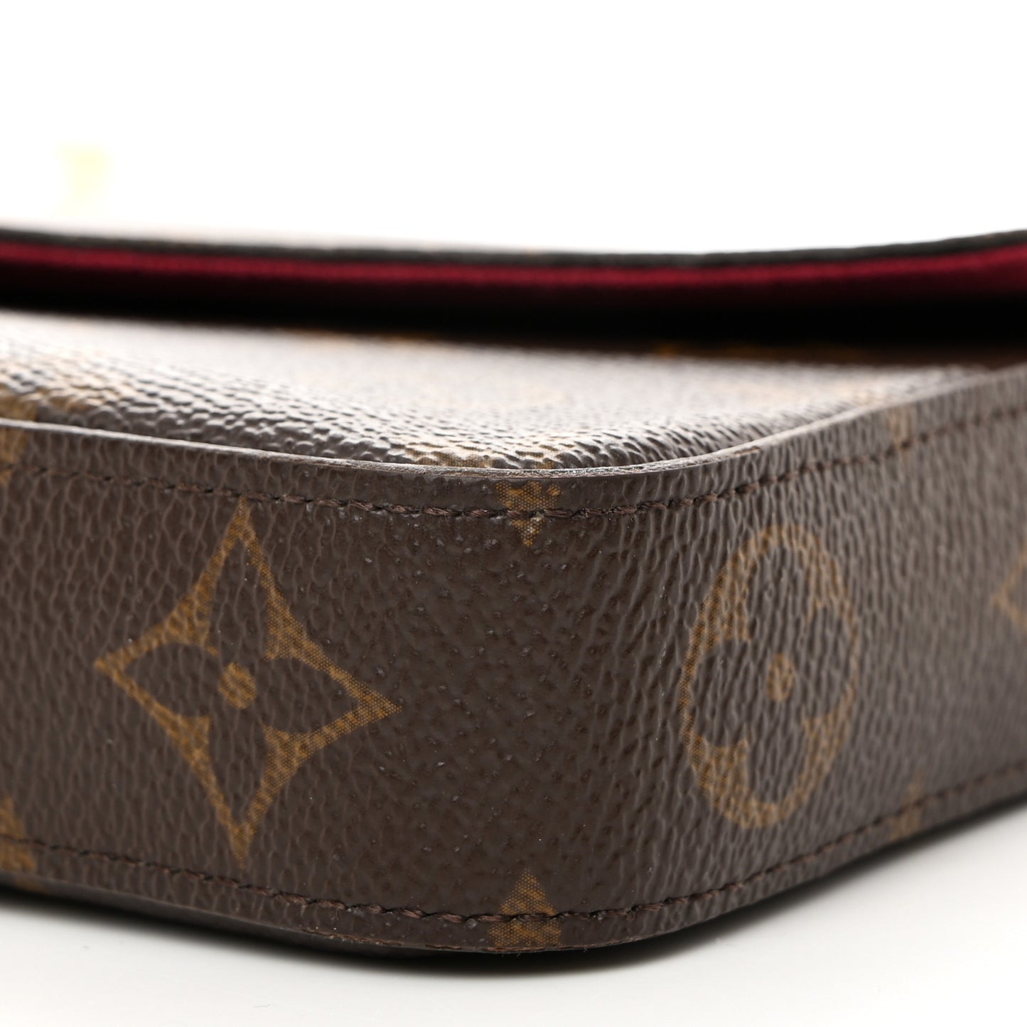 LOUIS VUITTON Monogram Pochette Felicie Chain Wallet Fuchsia