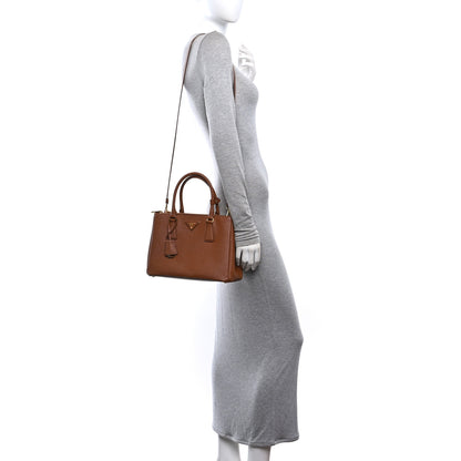 Prada Saffiano Small Galleria Double Zip Tote Caramel 2 of 12