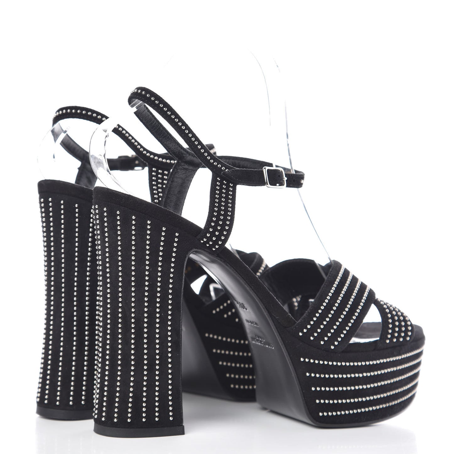 Suede Studded Candy 80 Platform Sandals 39.5 Black