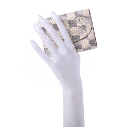 Louis Vuitton Damier Azur Rosalie Coin Purse Rose Ballerine 2 of 10