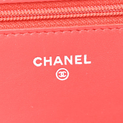 Chanel Lambskin Quilted Boy Wallet On Chain WOC Red 6 of 14