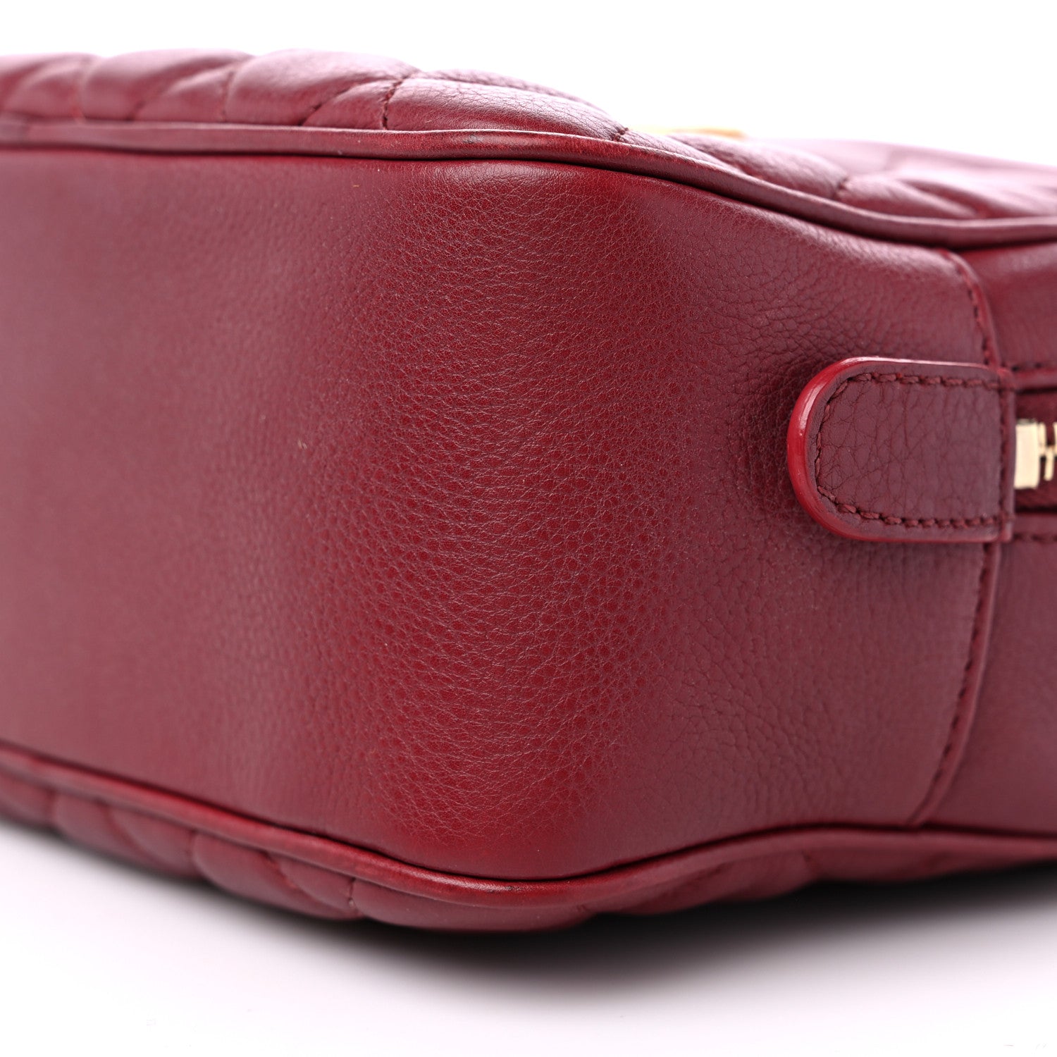 Chanel Calfskin Quilted CC Small Vanity Case Dark Red 9 of 10