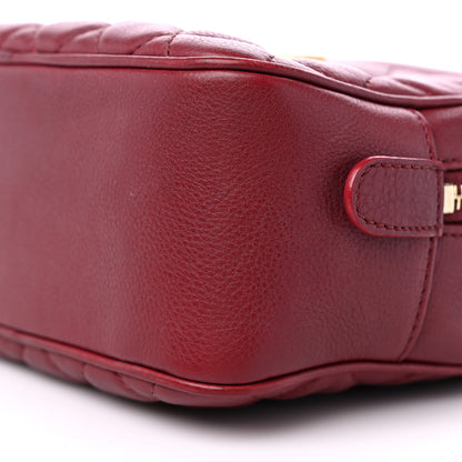 Chanel Calfskin Quilted CC Small Vanity Case Dark Red 9 of 10