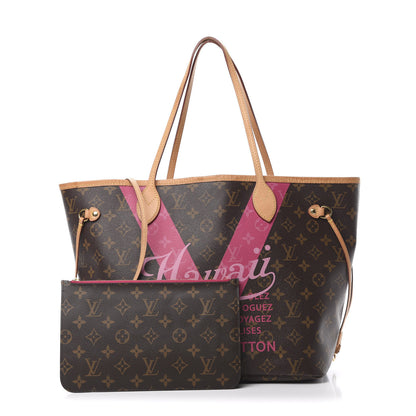 Louis Vuitton Monogram Hawaii V Neverfull MM Hot Pink 1 of 16