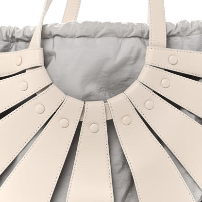 Bottega Veneta French Calfskin Shell Bag White Frost 7 of 10