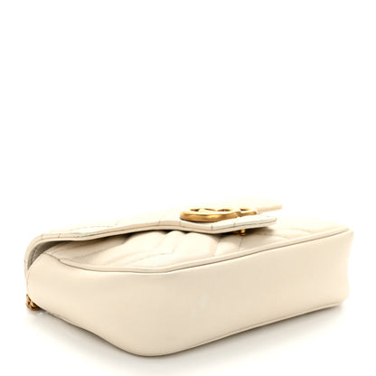 Gucci Calfskin Matelasse Super Mini GG Marmont Shoulder Bag White 4 of 12