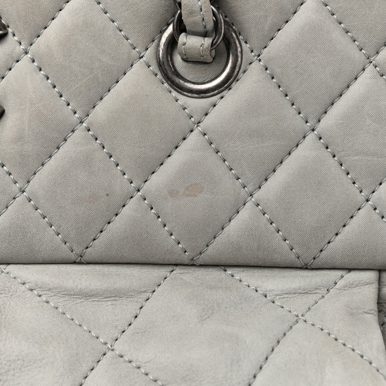 Chanel Iridescent Calfskin Chic Quilt Bowling Bag Grey 11 of 13