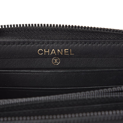 Chanel Caviar Quilted Small Boy Zip Around Wallet Black 6 of 12