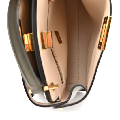 Fendi Vitello Tahiti Burro Medium Peekaboo Iconic Essentially Satchel Asparago Camelia 5 of 12