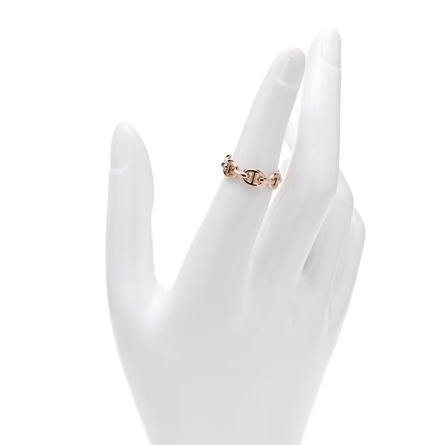 Hermes 18K Rose Gold PM Chaine D'Ancre Enchainee Ring 51 5.75 2 of 6