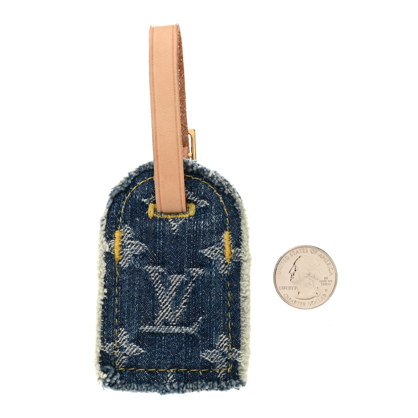 Monogram Denim Carryall Luggage Tag Blue