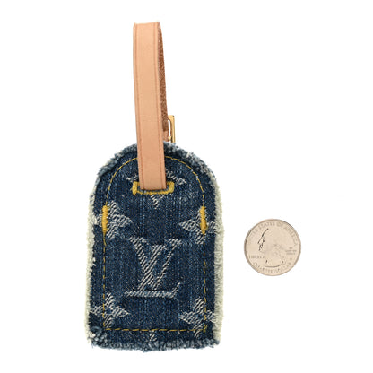 Louis Vuitton Monogram Denim Carryall Luggage Tag Blue 2 of 3