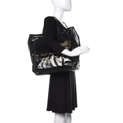 Saint Laurent Textured Patent Small Y-Mail Tote Black 2 of 10