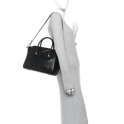 Givenchy Calfskin Crocodile Embossed Small Antigona Black 2 of 10