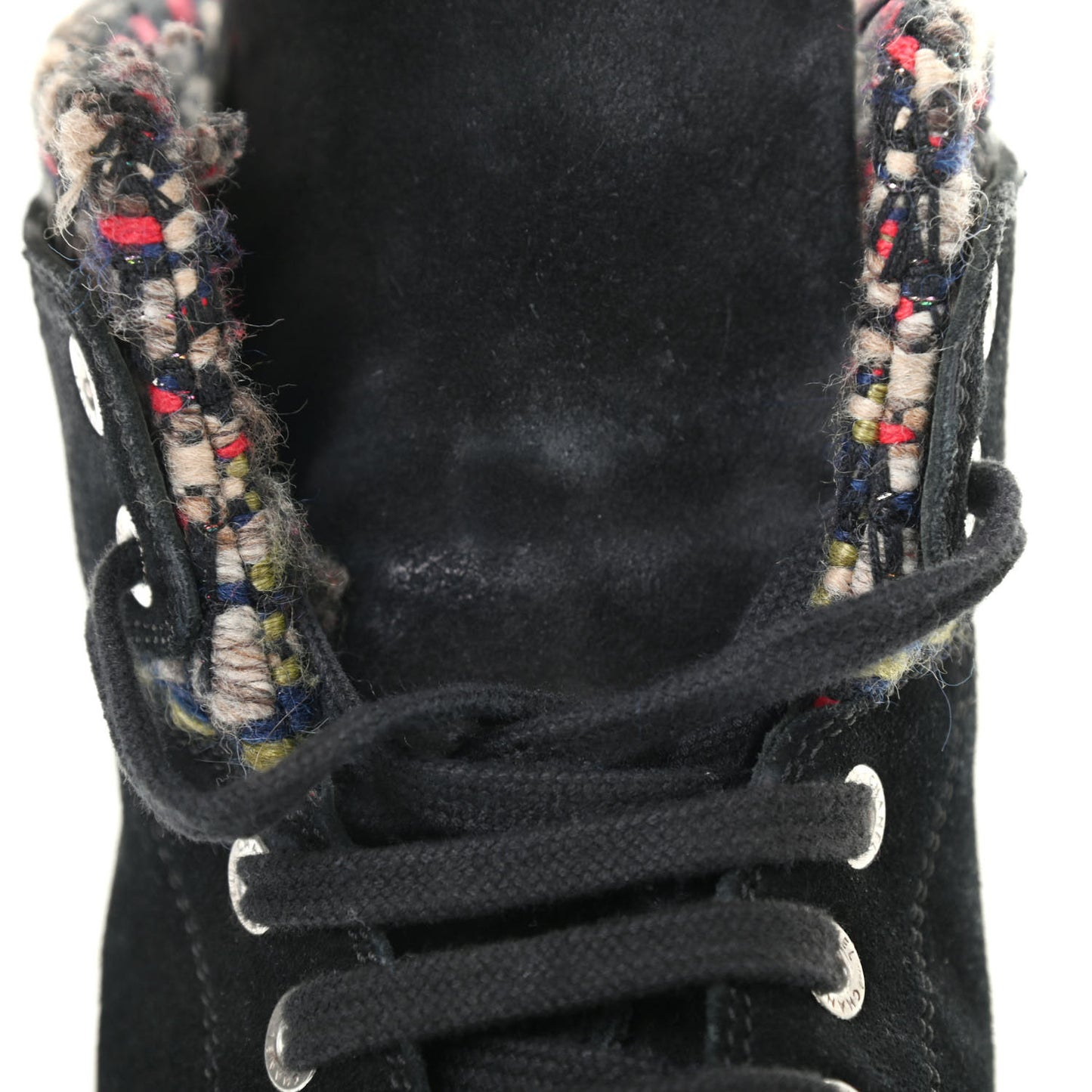 Suede Calfskin Goatskin Tweed High Top Sneakers 37 Black