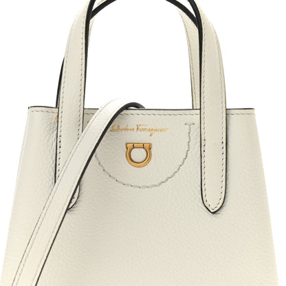 Salvatore Ferragamo Tumbled Calfskin Gancini Mini Bag White 7 of 9