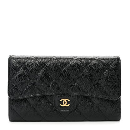 Chanel Caviar Quilted Large Flap Wallet Black 1 of 8