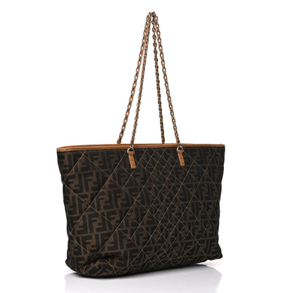 Fendi Zucca Quilted Chain Roll Tote Tobacco 2 of 17