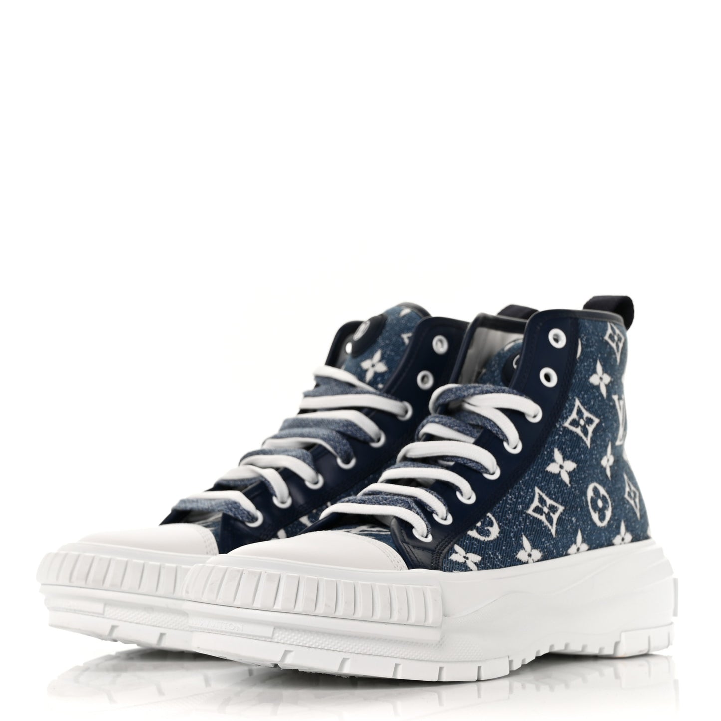 Denim Monogram Squad Sneaker Boots 40 Marine