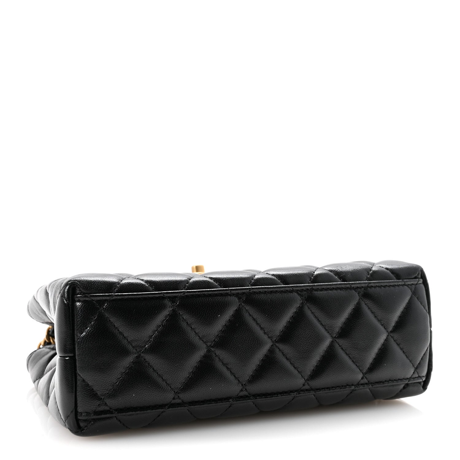 Chanel Shiny Aged Calfskin Quilted Nano Kelly Shopper Black 4 of 11