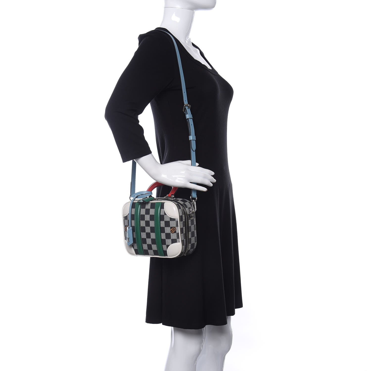 Louis Vuitton Damier Valisette BB Black White 2 of 13