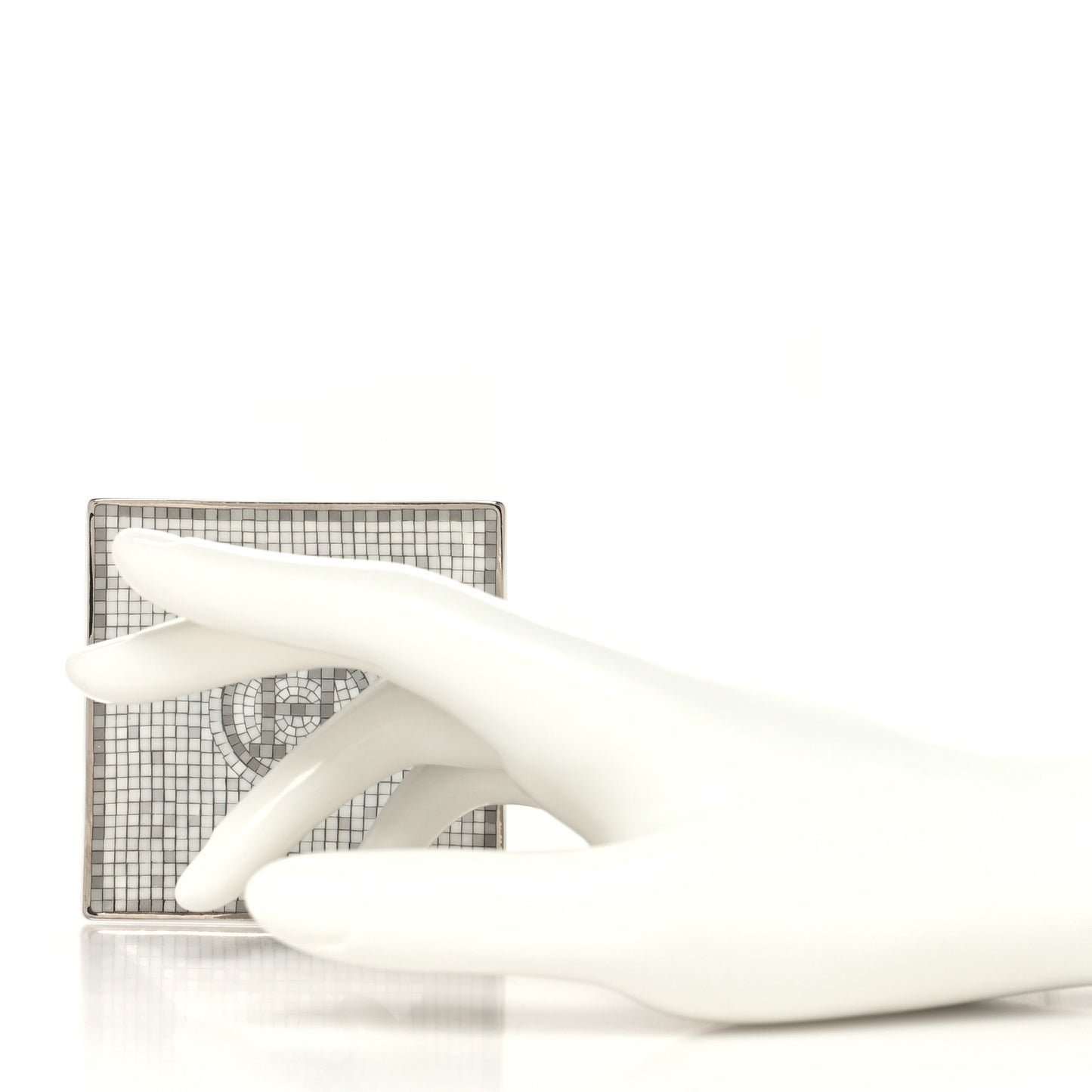 Porcelain Mosaique Au 24 Platinum Square Plate N°1