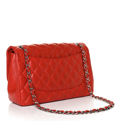 Chanel Lambskin Quilted Jumbo Double Flap Red 3 of 13