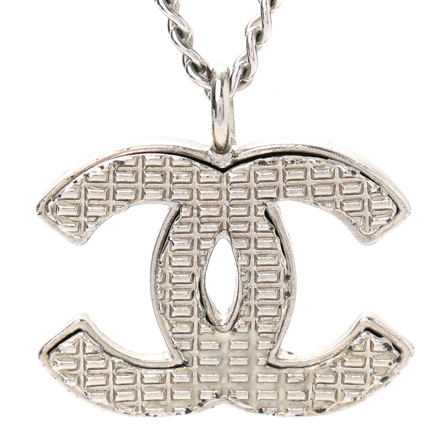 Chanel Metal CC Necklace Silver 4 of 6