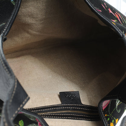 Gucci Canvas Floral Flora Jackie O Hobo Black 8 of 8