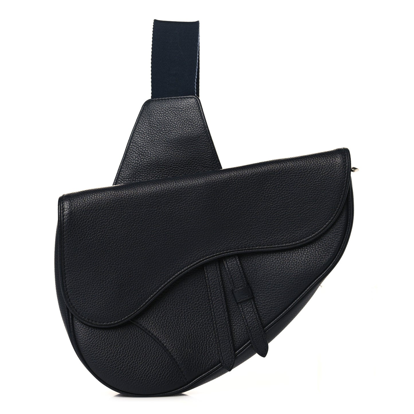 Grained Calfskin Mens Saddle Bag Navy Blue