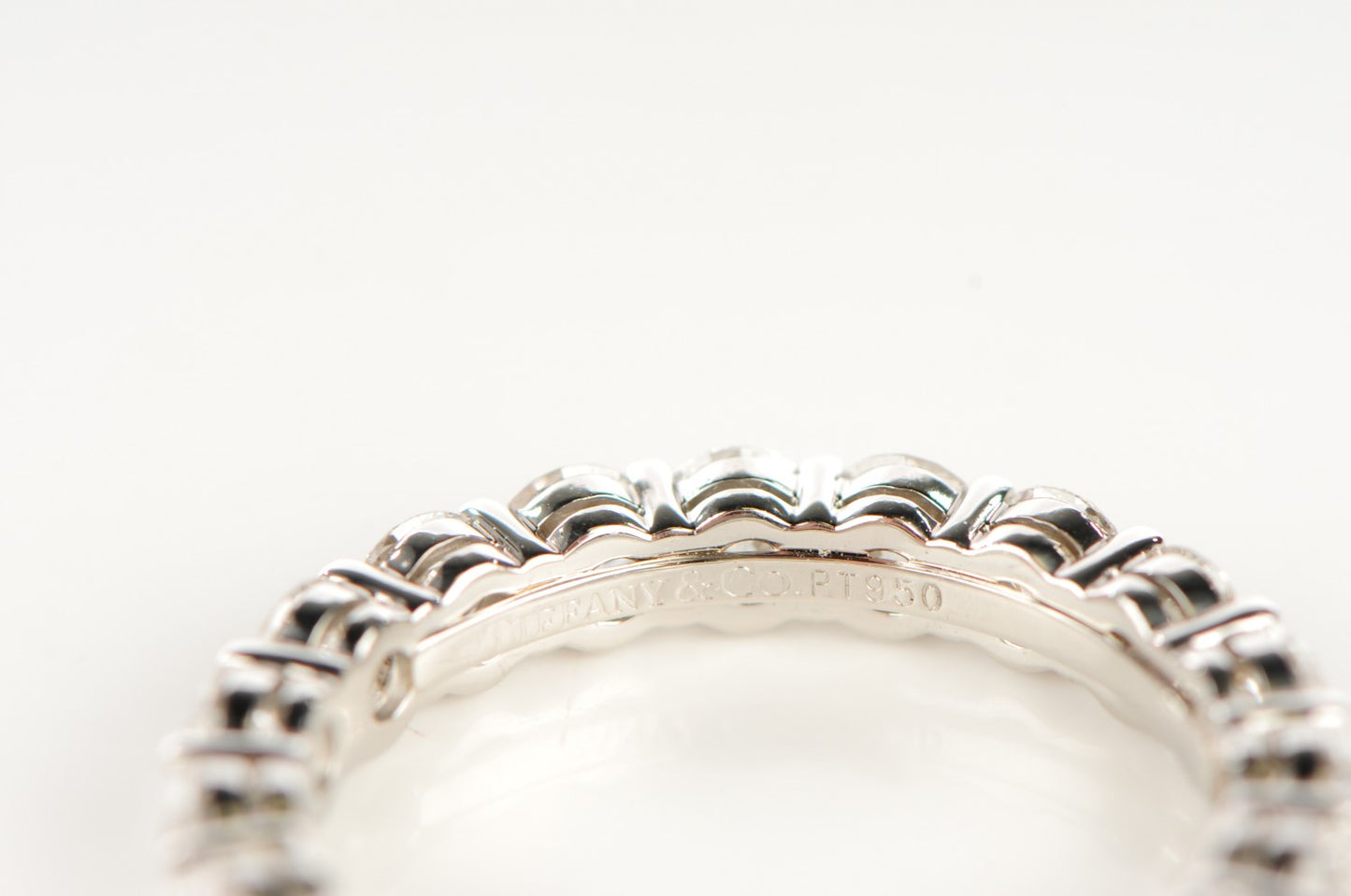 Platinum Diamond Shared Setting Band Ring 8.25