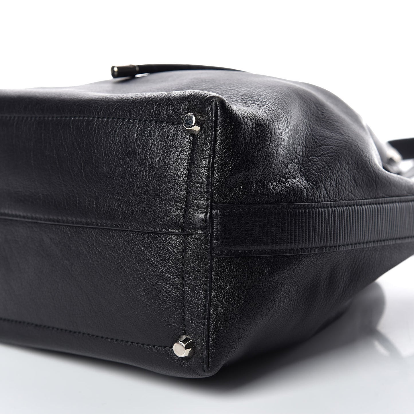 Calfskin Buffalo Medium Bucket Bag Black