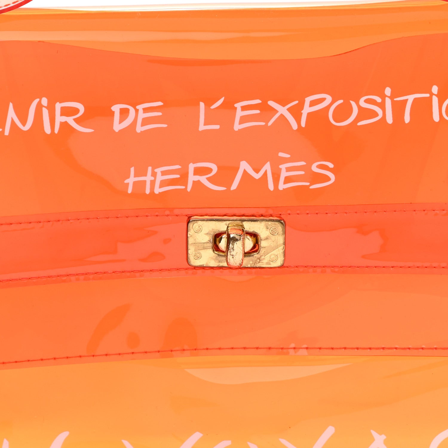Hermes Vinyl Souvenir De L'Exposition Kelly Orange 7 of 9