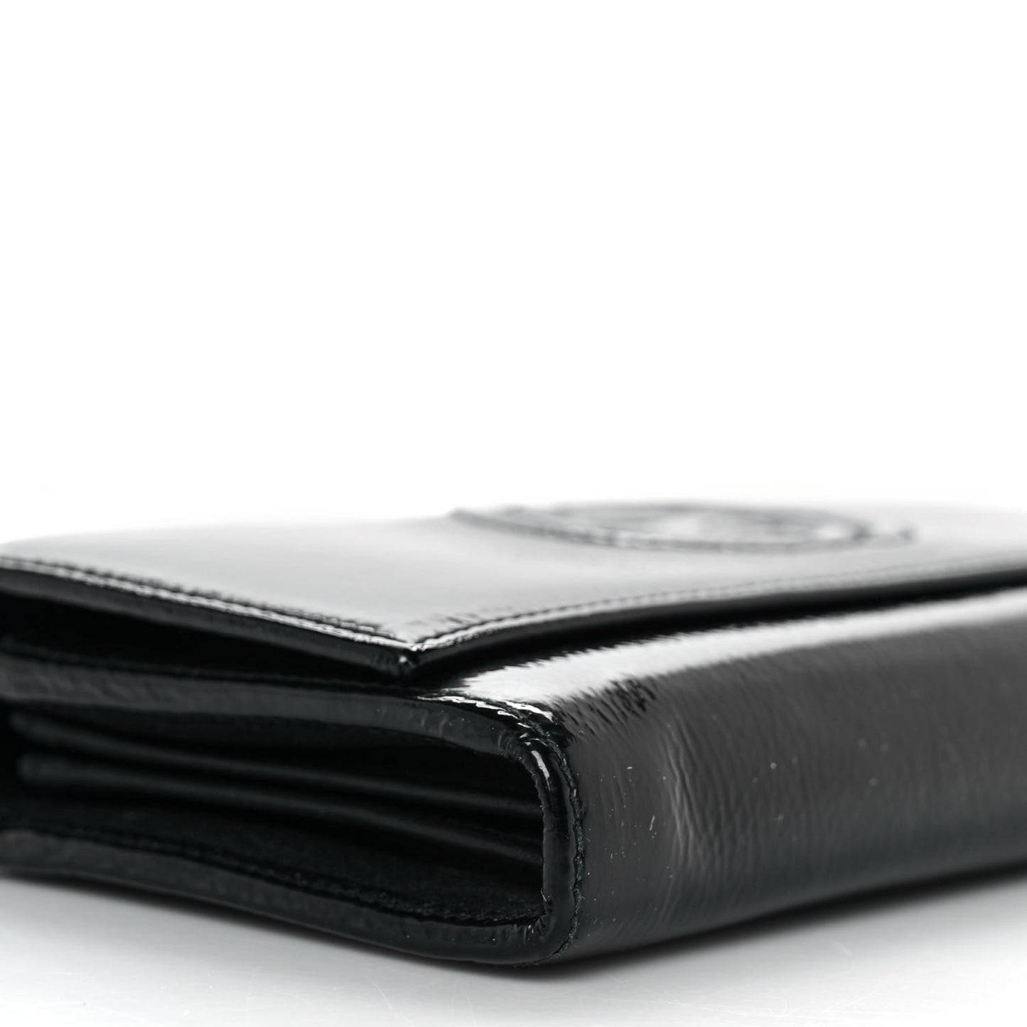 Patent Calfskin Large Soho Continental Wallet Black