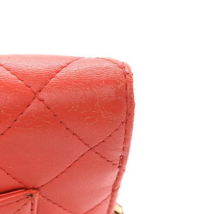 Chanel Lambskin Quilted Wallet On Chain WOC Red 13 of 13