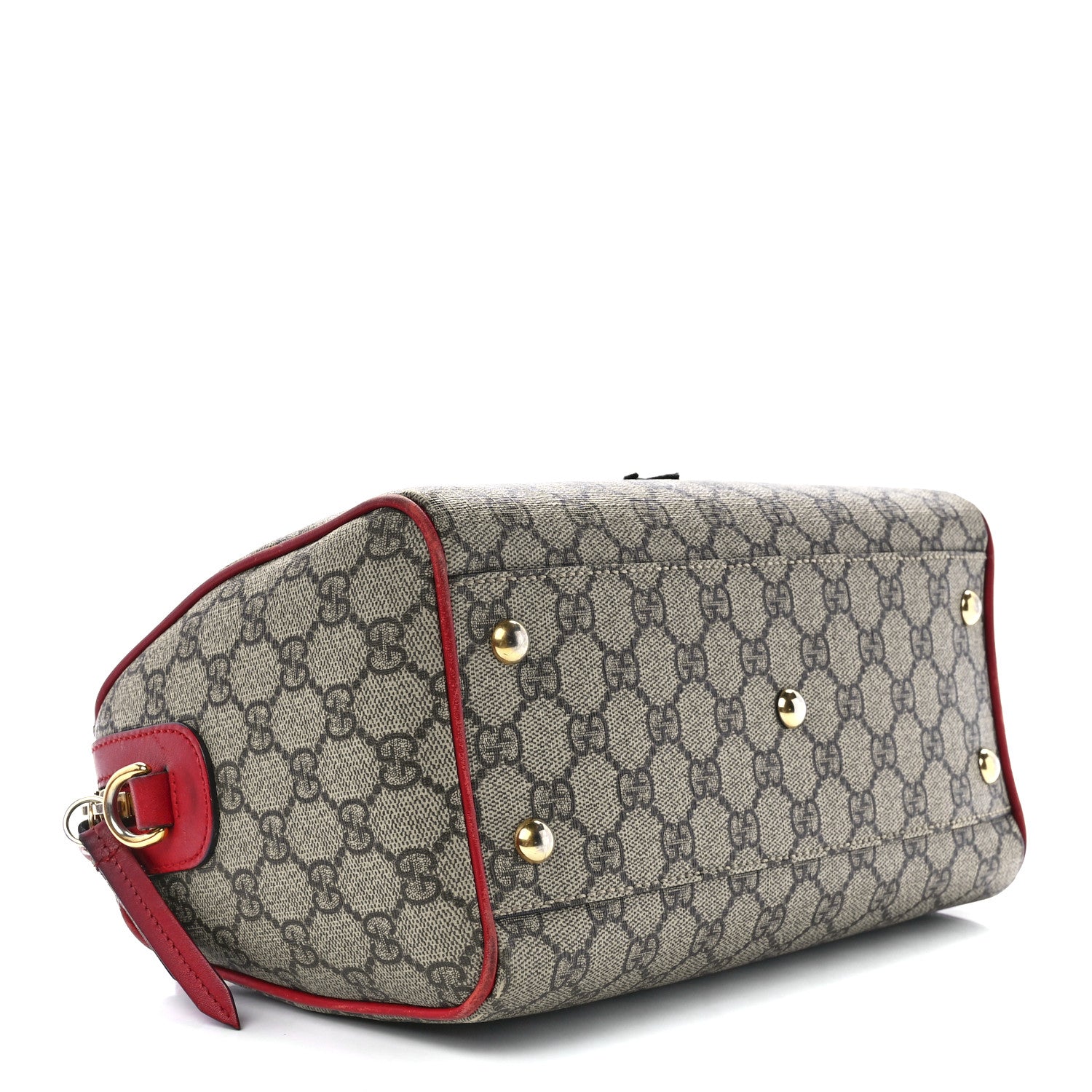 Gucci GG Supreme Monogram Kingsnake Heart Embroidered Small Boston Red 4 of 13