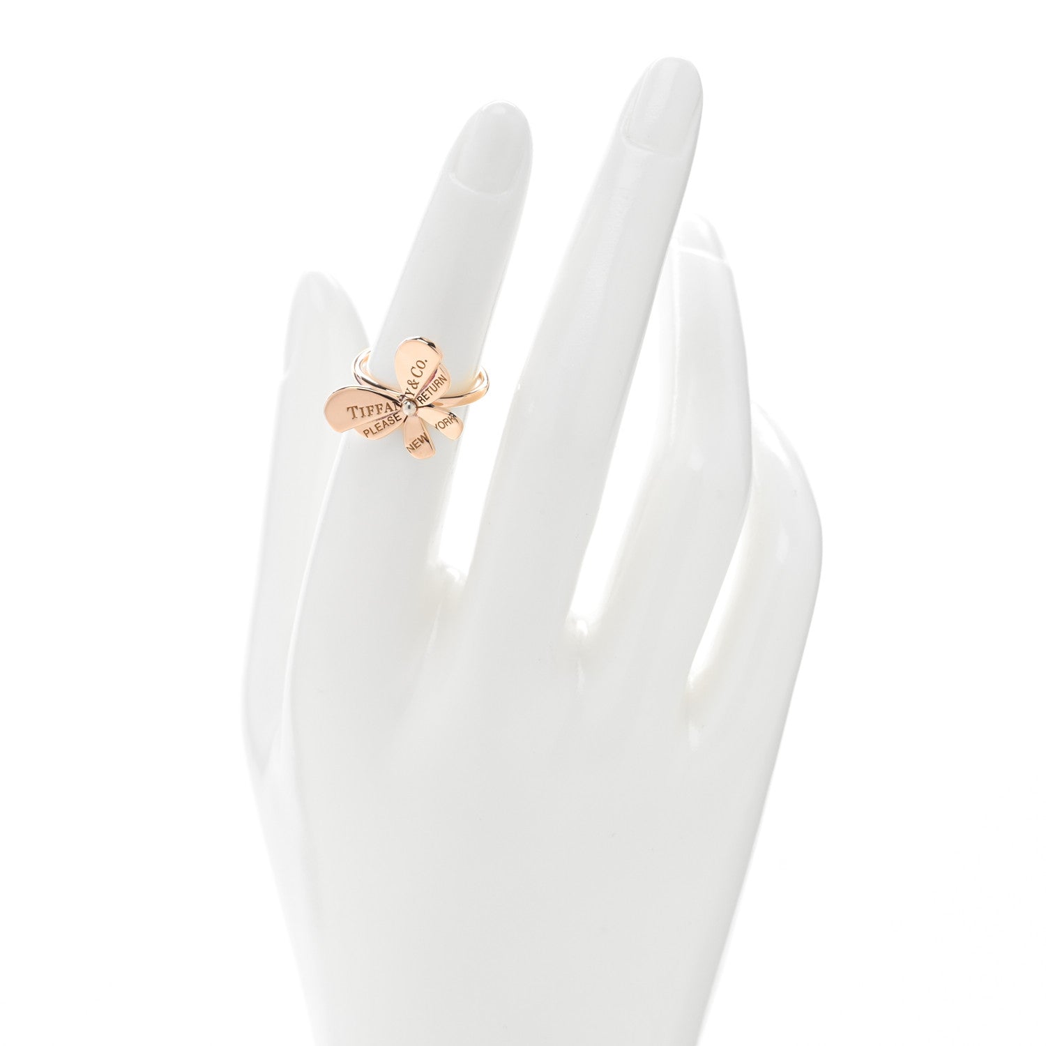 Tiffany 18K Rose Gold Sterling Silver Return to Tiffany Love Bugs Butterfly Ring 49 5 2 of 5