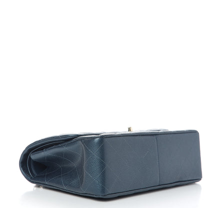 Chanel Iridescent Caviar Quilted Jumbo Double Flap Dark Blue 3 of 11