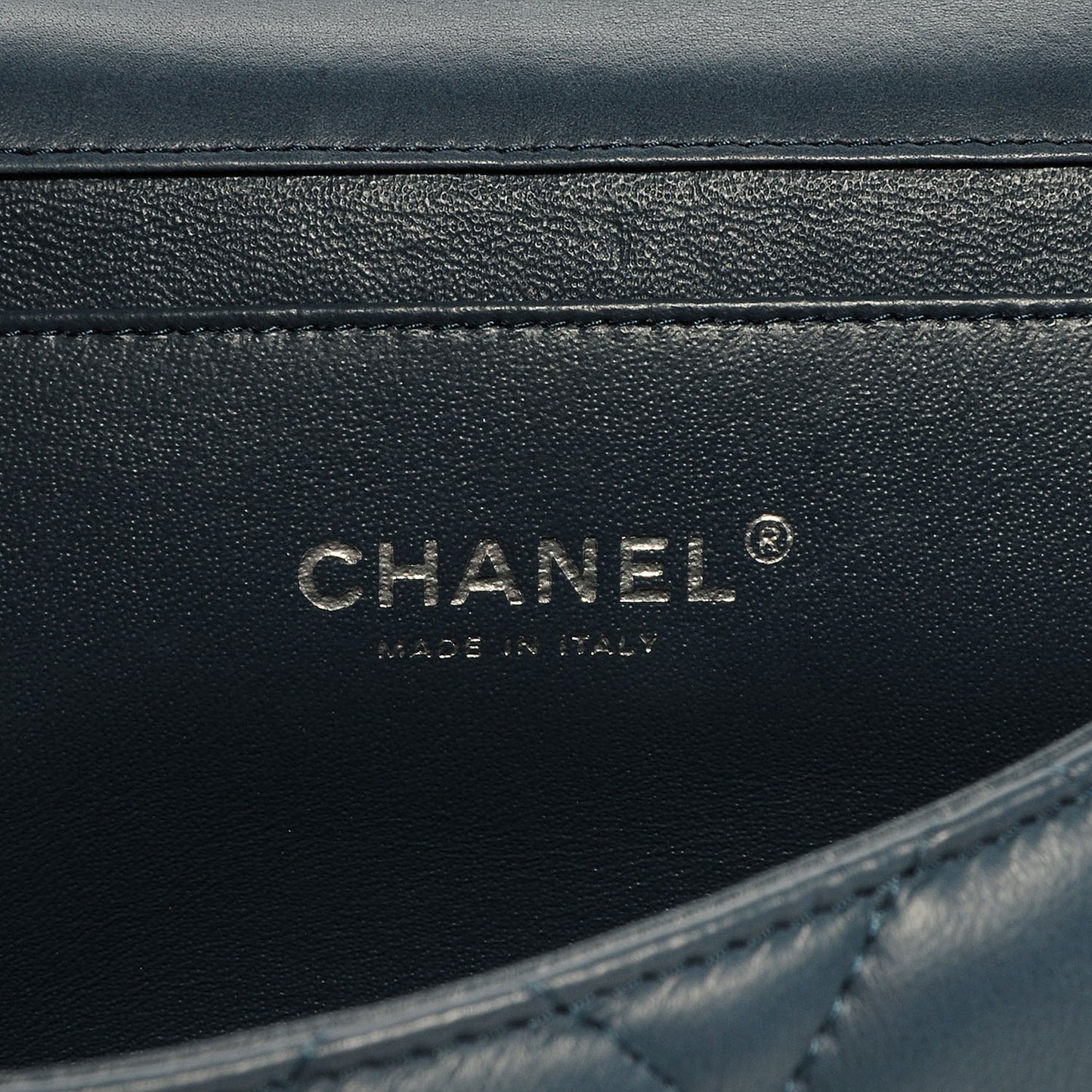 Lambskin Quilted Clutch with Chain Flap Blue