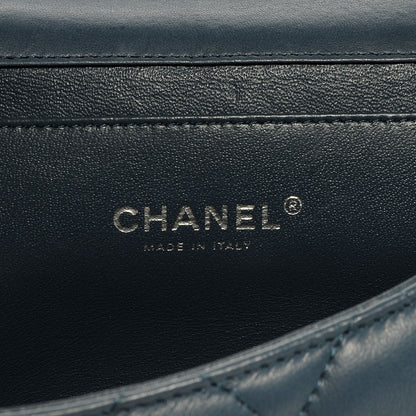 Chanel Lambskin Quilted Clutch with Chain Flap Blue 7 of 9